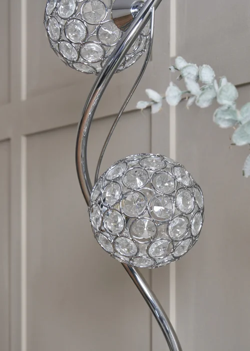 BHS Chrome Orianna 2 Light Table Lamp (51cm x 18cm) - One Size Image 5