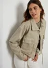 Threadbare Soft Green Cinzia Lightweight Cotton Twill Utility Jacket - 14 Image 3