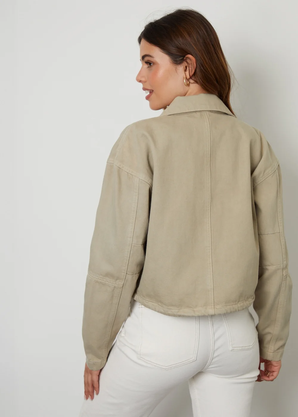 Threadbare Soft Green Cinzia Lightweight Cotton Twill Utility Jacket - 14 Image 2
