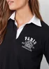 Threadbare Black Apollo Paris Embroidery Rugby Shirt - Size 10 Image 5