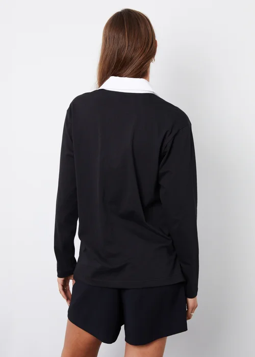 Threadbare Black Apollo Paris Embroidery Rugby Shirt - Size 10 Image 2