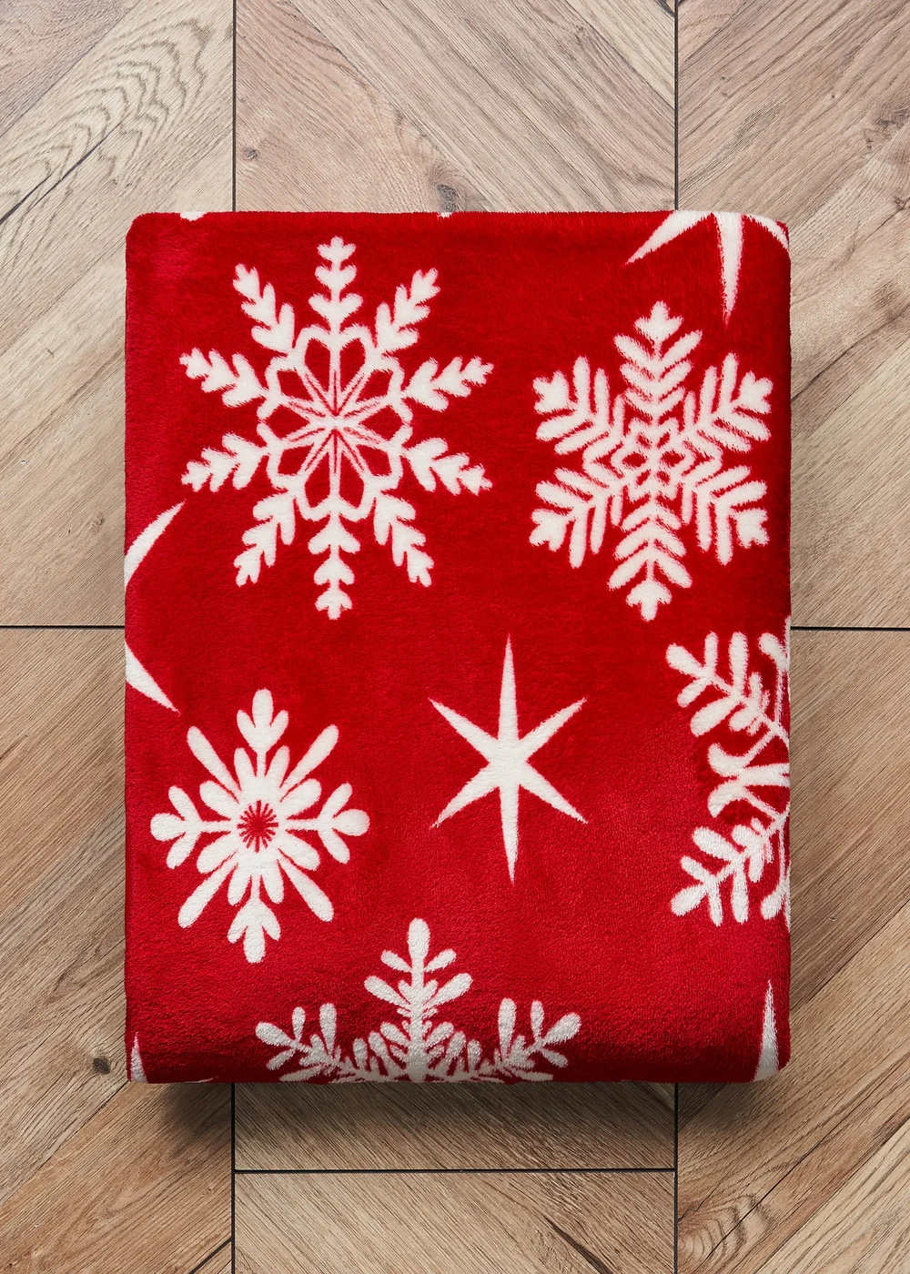 BHS Red Christmas Snow Flake Throw - One Size Image 4