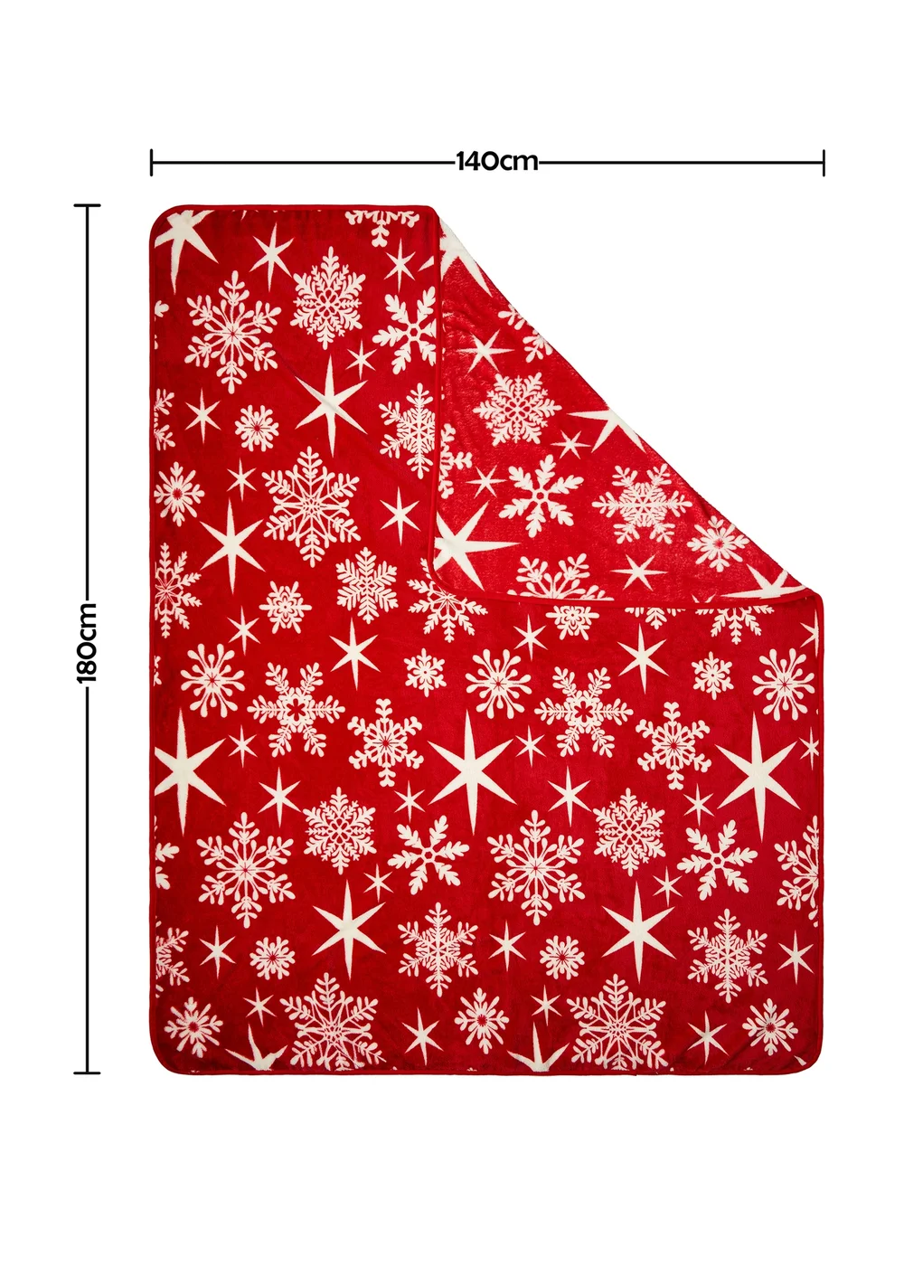 BHS Red Christmas Snow Flake Throw - One Size Image 6