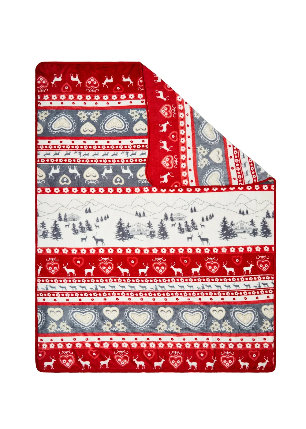 BHS Red Christmas Winter Snow Throw - One Size Image 4