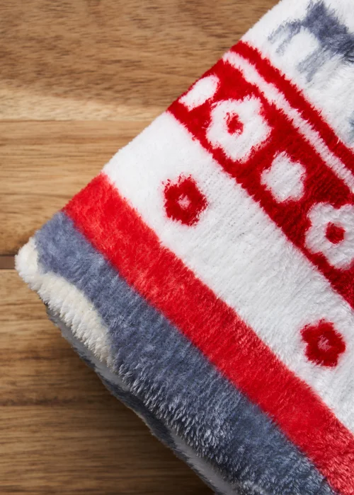 BHS Red Christmas Winter Snow Throw - One Size Image 2
