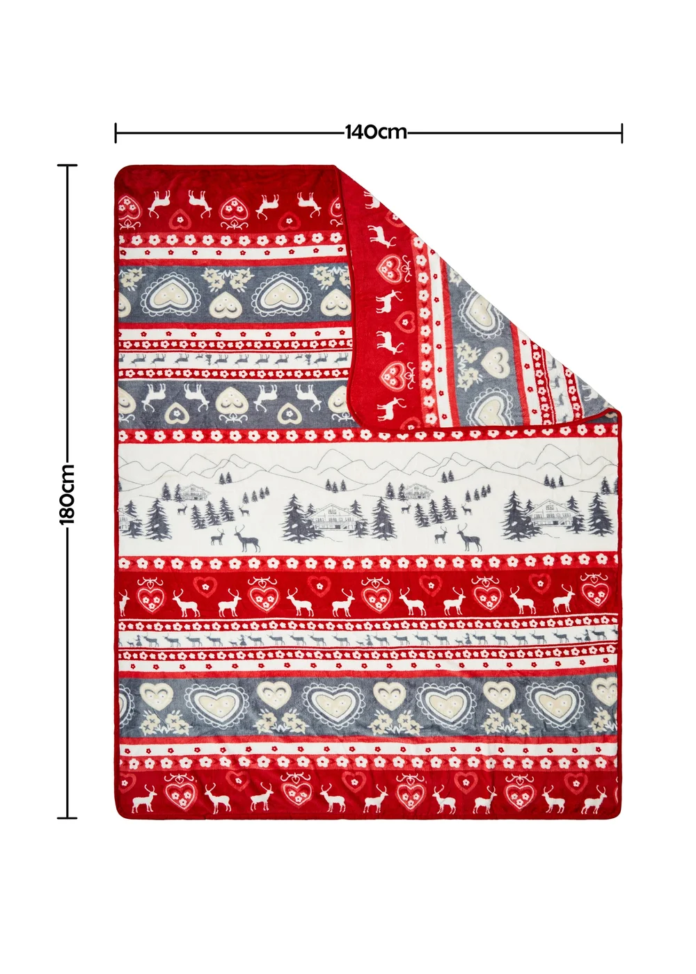 BHS Red Christmas Winter Snow Throw - One Size Image 6