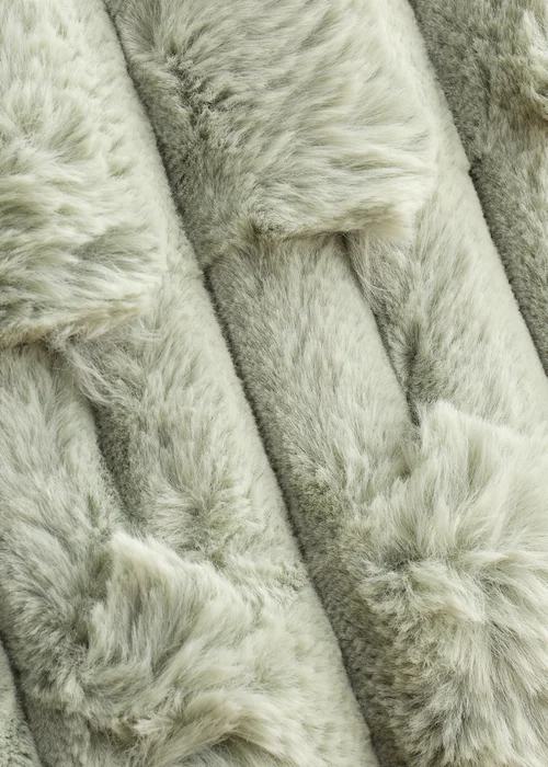 Bianca Fine Linens So Soft Carved Faux Fur 50x50cm Cushion Sage Green - One Size Image 4
