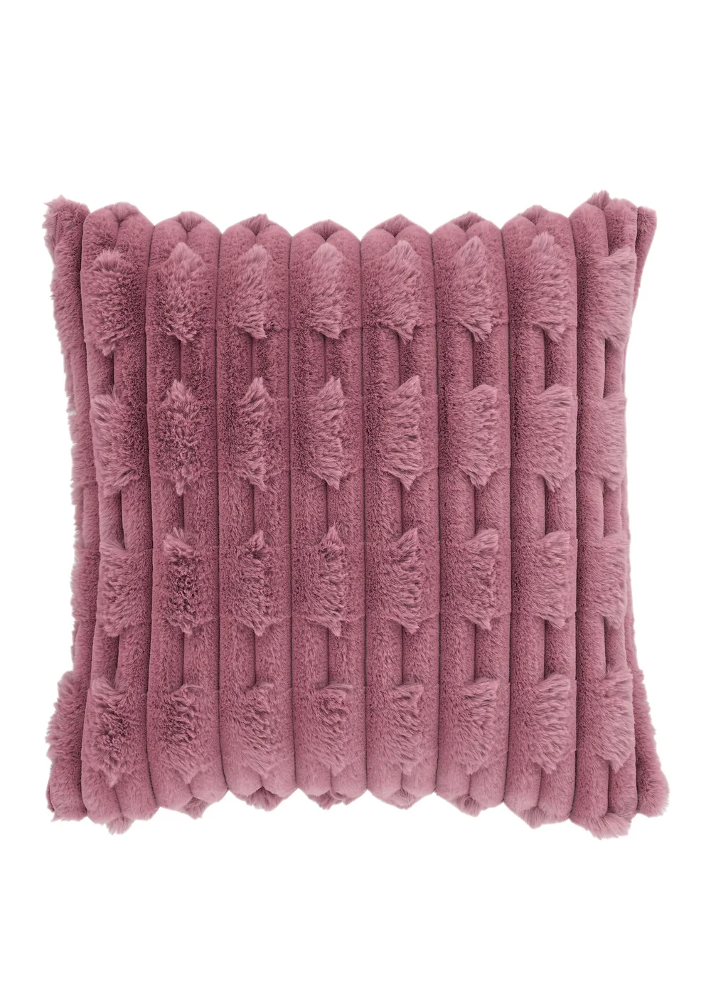 Bianca Fine Linens So Soft Carved Faux Fur 50x50cm Cushion Pink - One Size Image 1