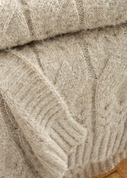 Bianca Fine Linens Cosy Soft Cable Knit Blanket Throw (130x170cm) - One Size Image 3