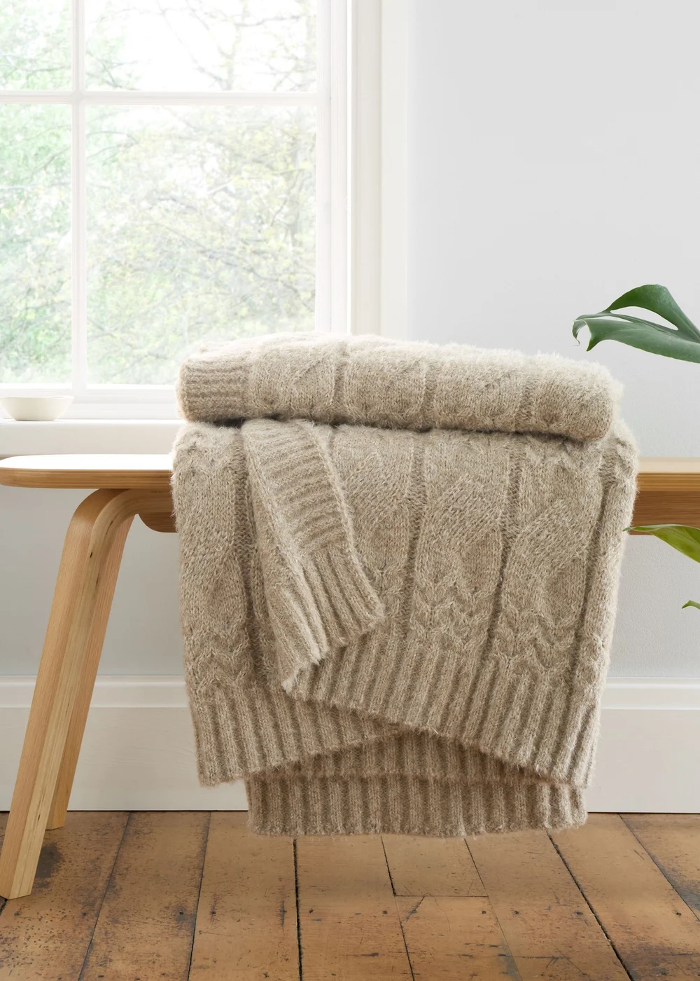 Bianca Fine Linens Cosy Soft Cable Knit Blanket Throw (130x170cm) - One Size Image 1