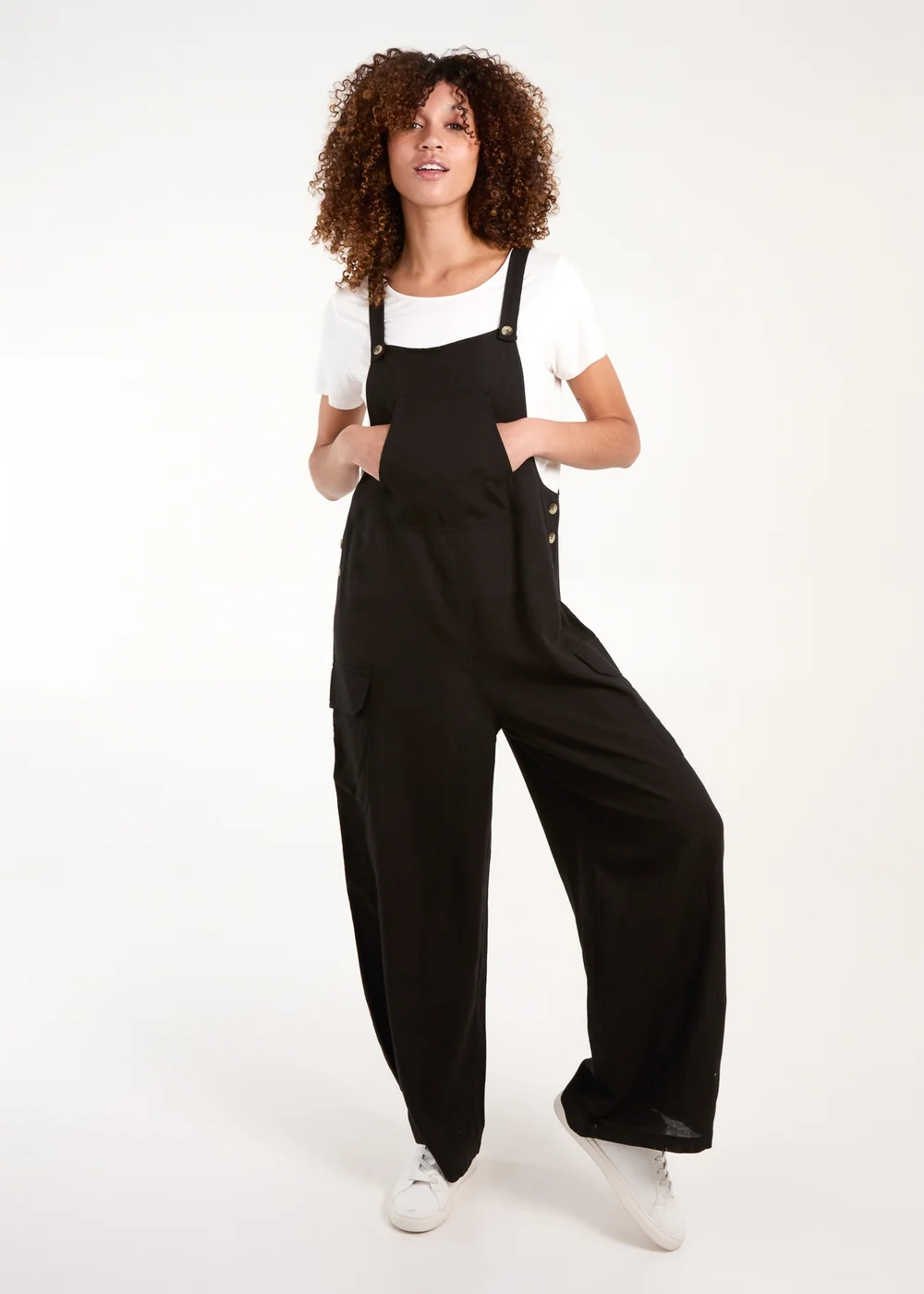 Blue Vanilla Black Dungaree With Buttons - M/L Image 1