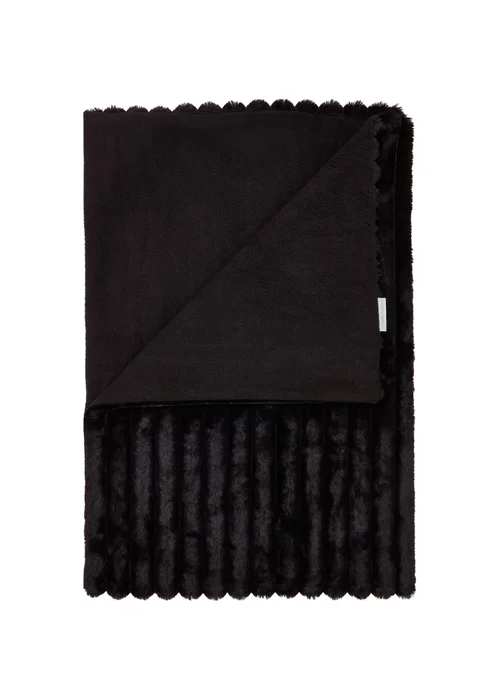 Catherine Lansfield Cosy Ribbed Faux Fur Soft Blanket Throw (130x170 cm) - One Size Image 5