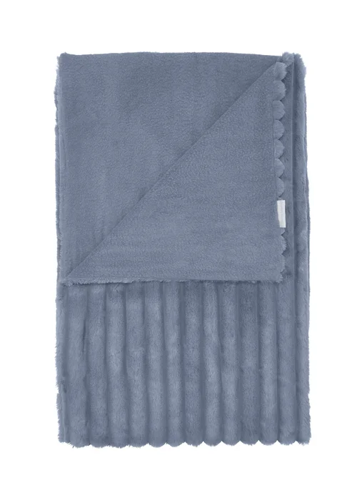 Catherine Lansfield Cosy Ribbed Faux Fur Soft Blanket Throw (130x170 cm) - One Size Image 5