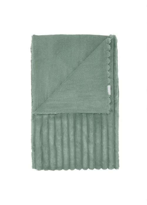 Catherine Lansfield Cosy Ribbed Faux Fur Soft Blanket Throw (130x170 cm) - One Size Image 5