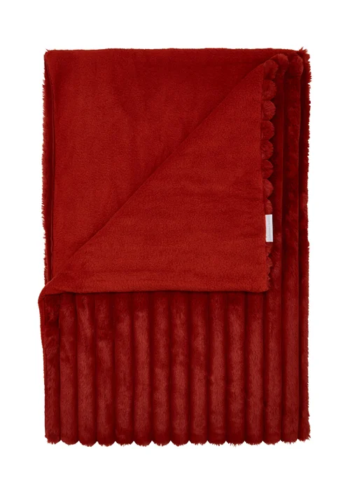 Catherine Lansfield Cosy Ribbed Faux Fur Soft Blanket Throw (130x170 cm) - One Size Image 5