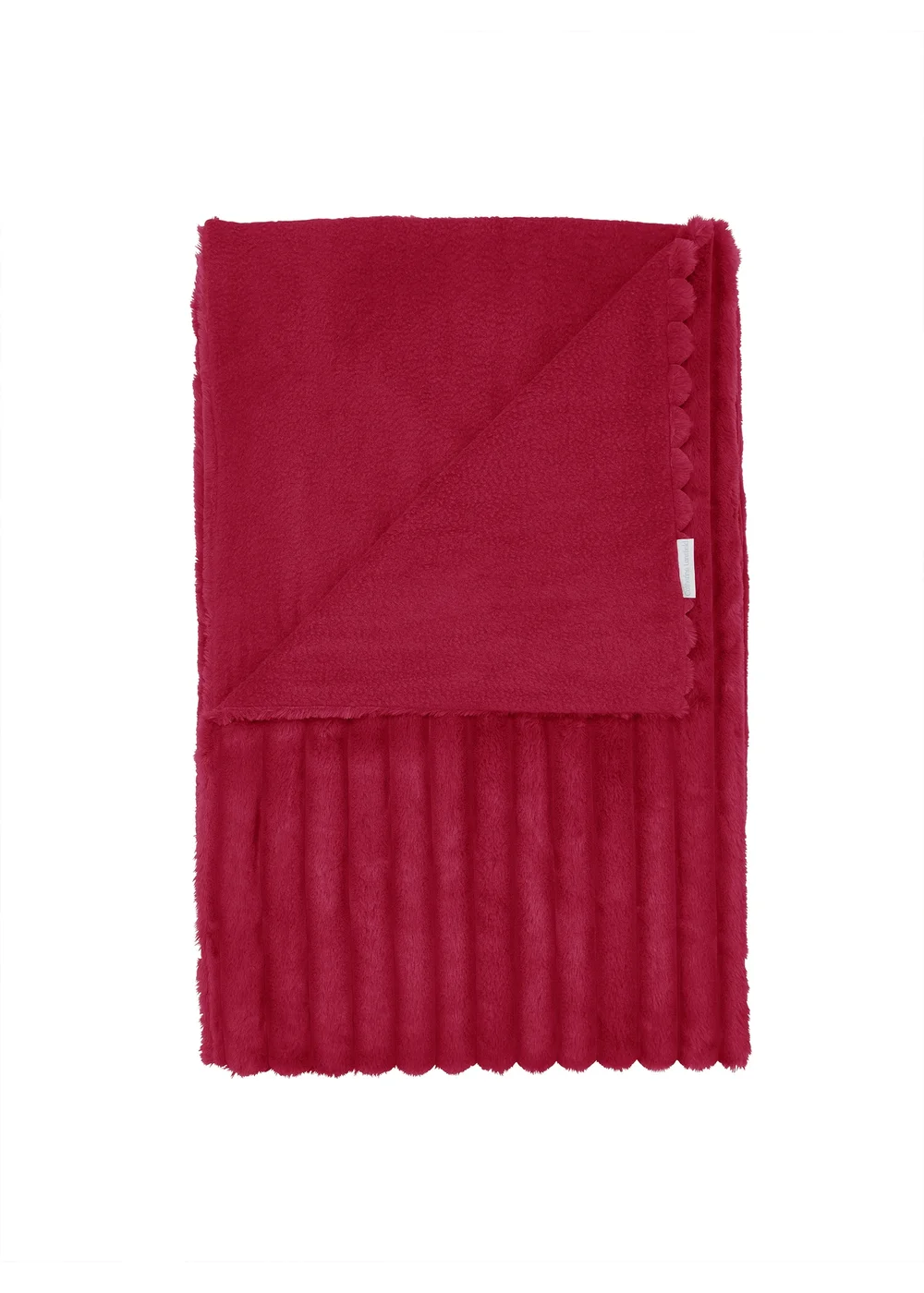 Catherine Lansfield Cosy Ribbed Faux Fur Soft Blanket Throw (130x170 cm) - One Size Image 5