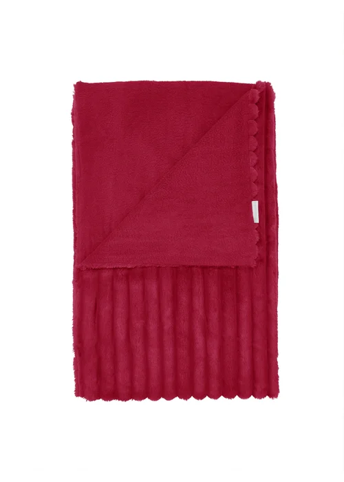 Catherine Lansfield Cosy Ribbed Faux Fur Soft Blanket Throw (130x170 cm) - One Size Image 5