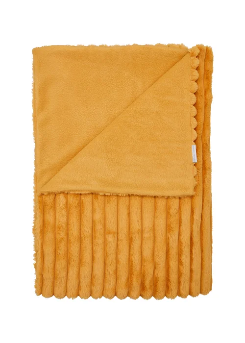 Catherine Lansfield Cosy Ribbed Faux Fur Soft Blanket Throw (130x170 cm) - One Size Image 5