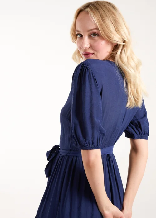 Blue Vanilla Navy Button Through Tie Maxi Dress - 18 Image 4