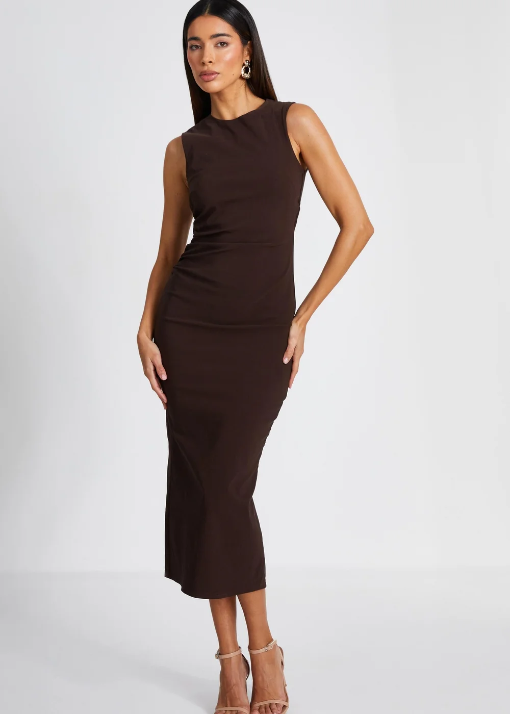 quiz ruched midi dress QUIZ Women's Ruched Midi Dress