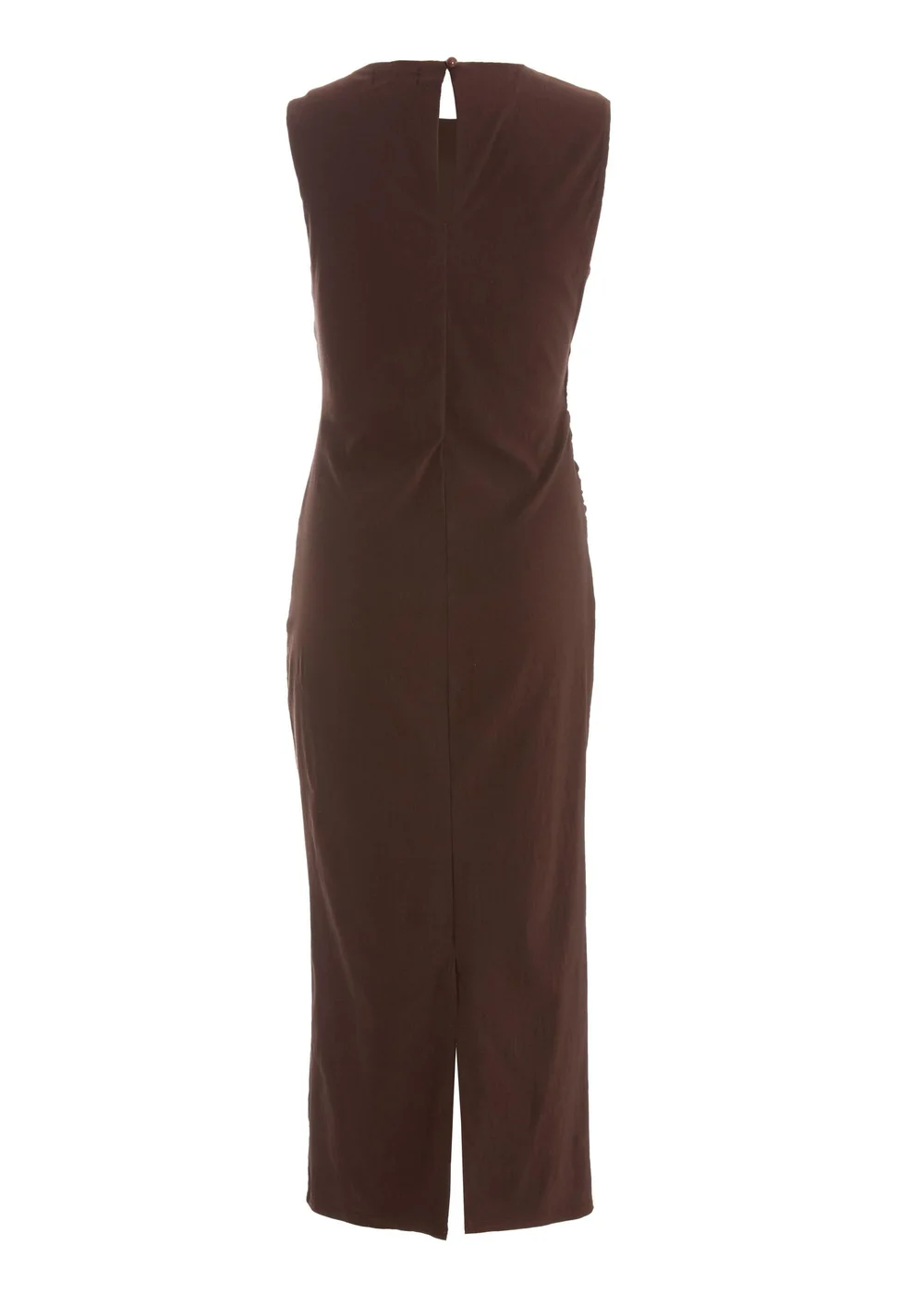 Quiz Brown Ruched Midi Dress - 6 Image 5