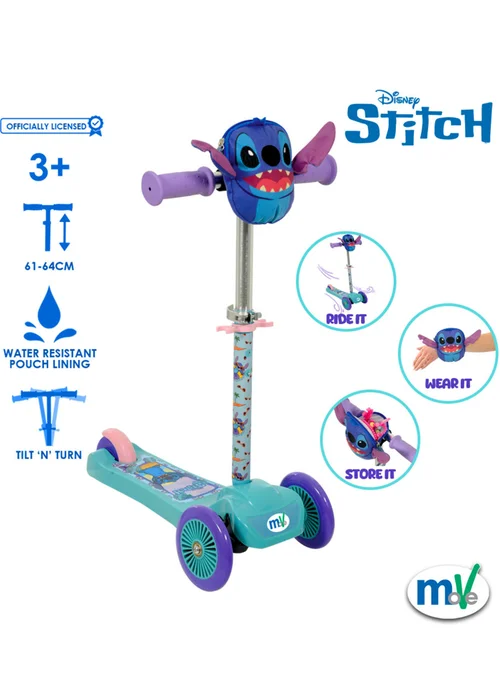 Disney Stitch Mini Go Tilt Scooter with Squishle - One Size Image 2