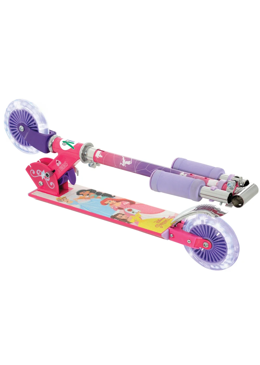 Disney Princess Folding Inline Scooter With Light Up Wheels - One Size Image 5