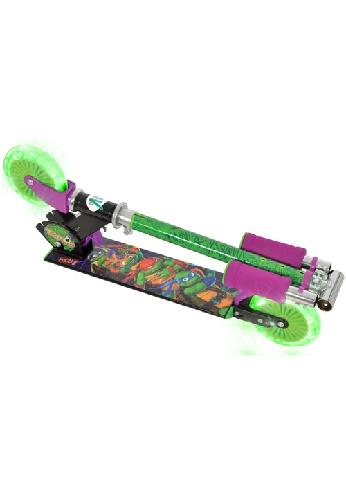 Ninja Turtles Folding Inline Scooter With Light Up Wheels - One Size Image 5
