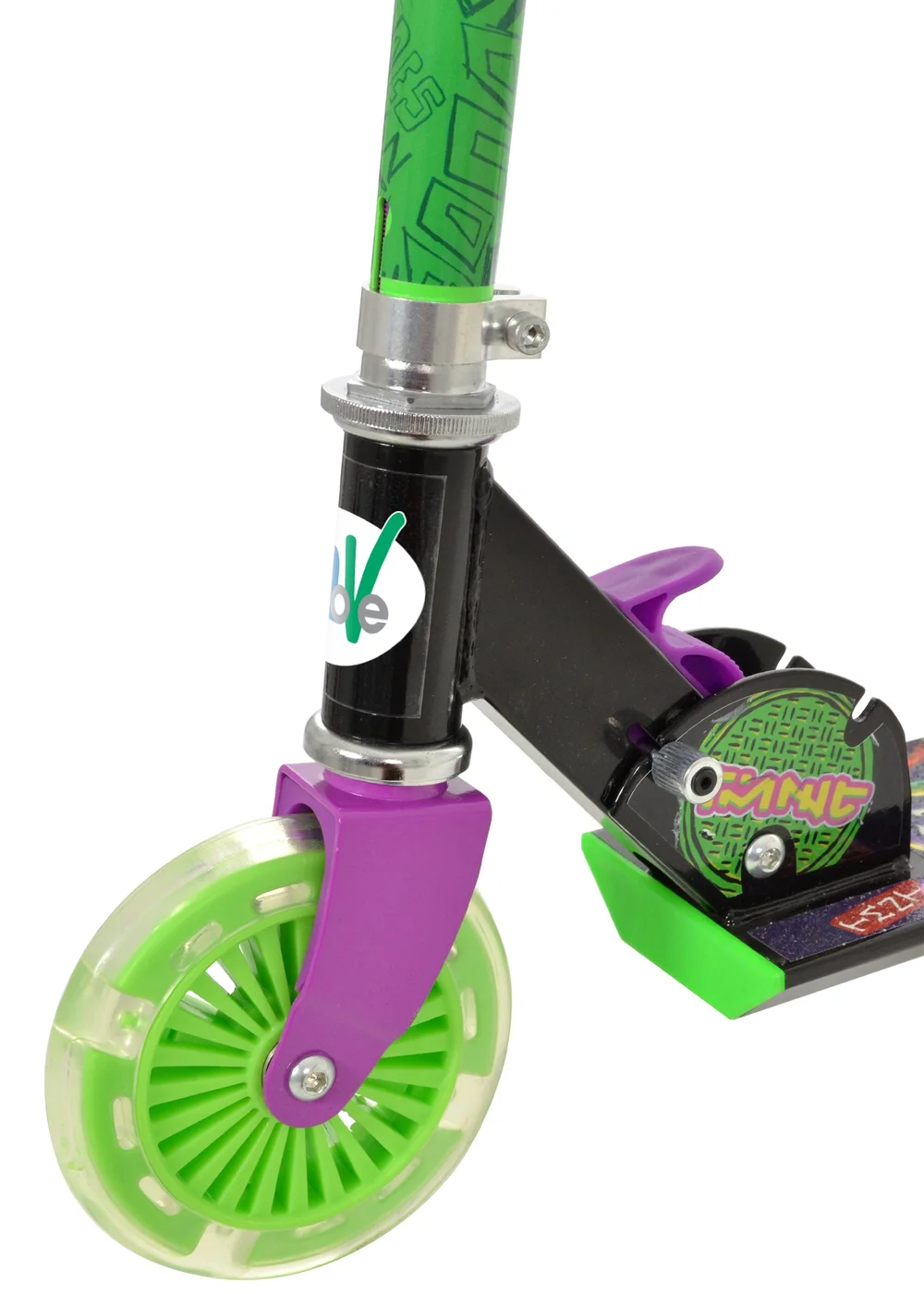 Ninja Turtles Folding Inline Scooter With Light Up Wheels - One Size Image 6
