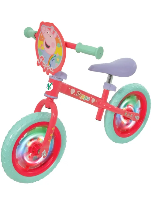Peppa Pig Balance Bike With Light Up Wheels (12") - One Size Image 1