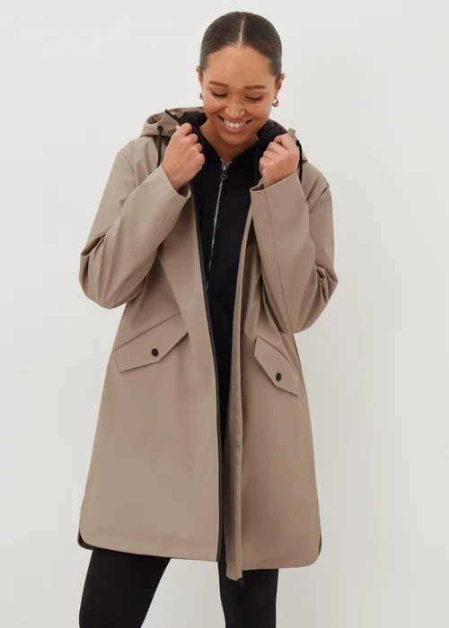 Stone Rubberised Showerproof Parka Coat - 8 Image 1