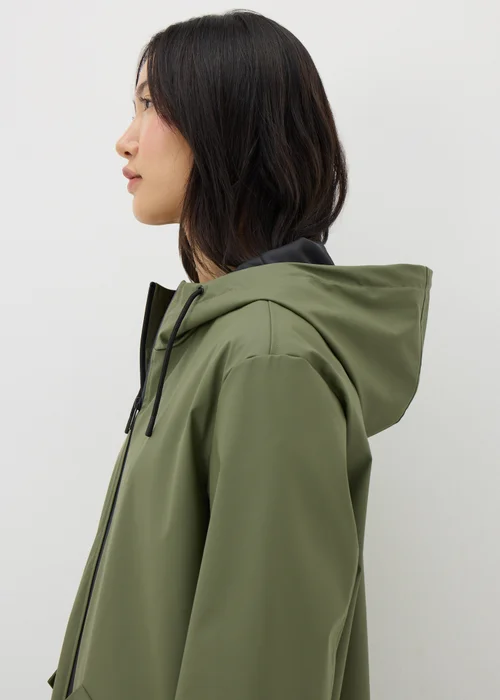 Khaki Rubberised Showerproof Parka Coat - 8 Image 2