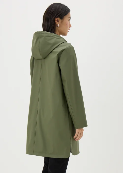 Khaki Rubberised Showerproof Parka Coat - 8 Image 3