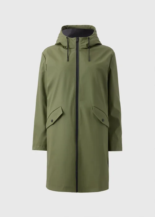 Khaki Rubberised Showerproof Parka Coat - 8 Image 4
