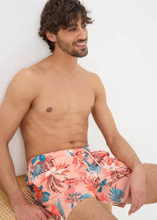 Coral Tropical Swim Shorts - S Image 1