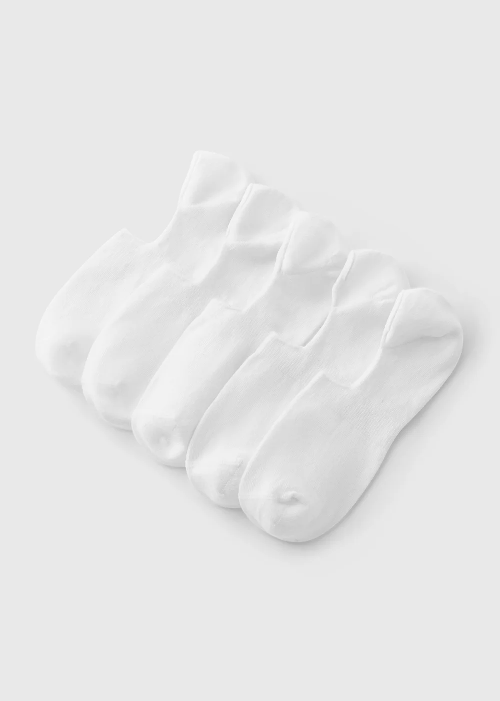 5 Pack White Invisible Socks - 6-8.5 Image 1