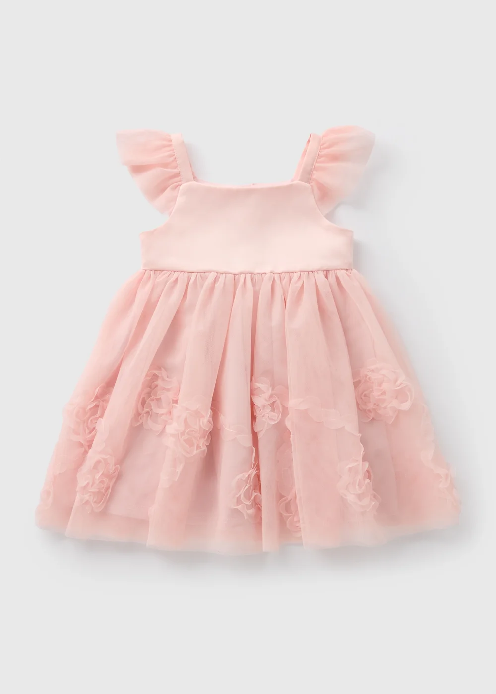 Girls Pink Corsage Mesh Dress (1-7yrs) - 1-1.5 Yrs Image 1