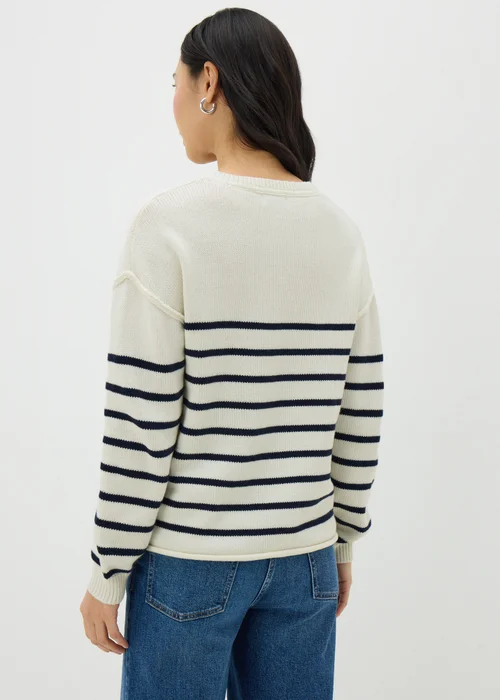 Ivory Exposed Seam Stripe Jumper - XS Image 3
