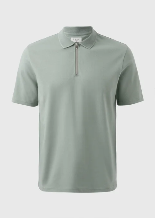 Sage Interlock 1/4 Zip Polo Shirt - S Image 3