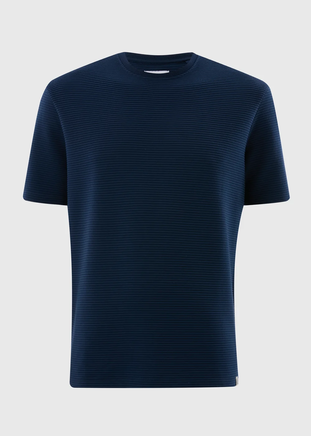 Navy Ribbed Texture T-Shirt - S Image 4