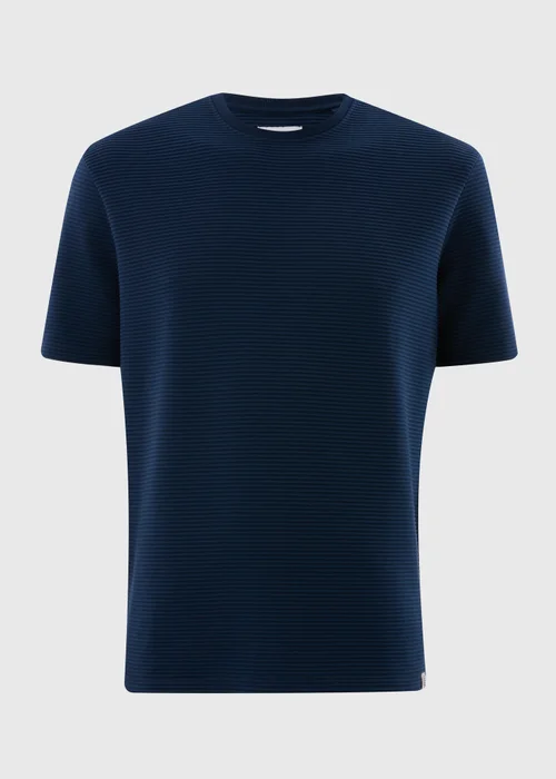 Navy Ribbed Texture T-Shirt - S Image 4