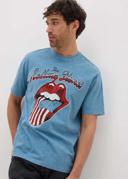 Rolling Stones Blue Graphic T-Shirt - S Image 1