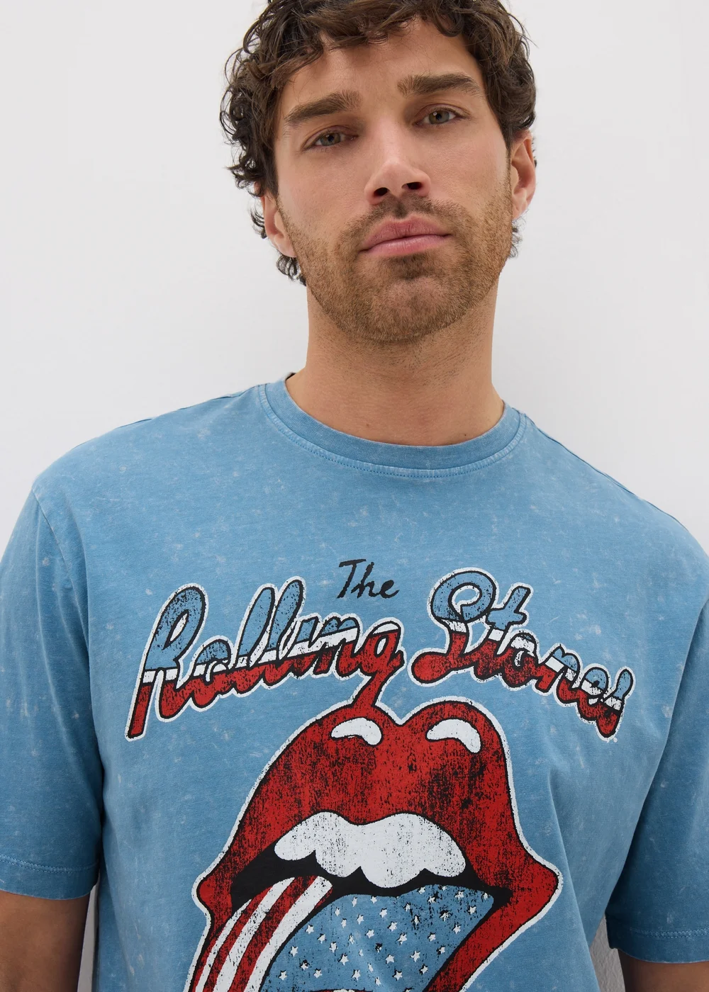Rolling Stones Blue Graphic T-Shirt - S Image 3