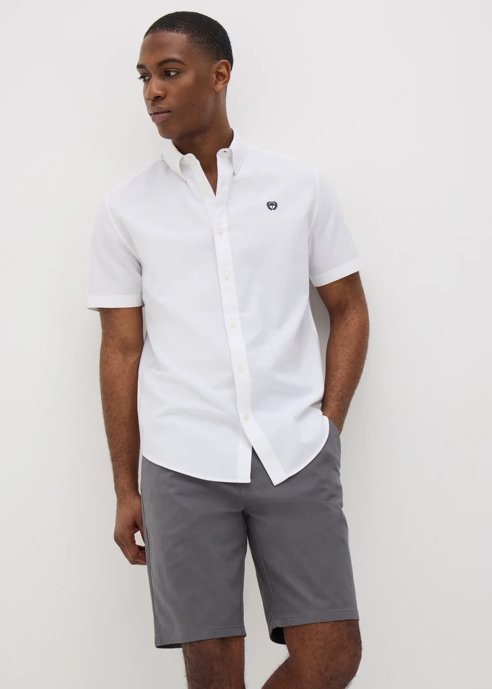Grey Straight Fit Chino Shorts - 30 Image 2