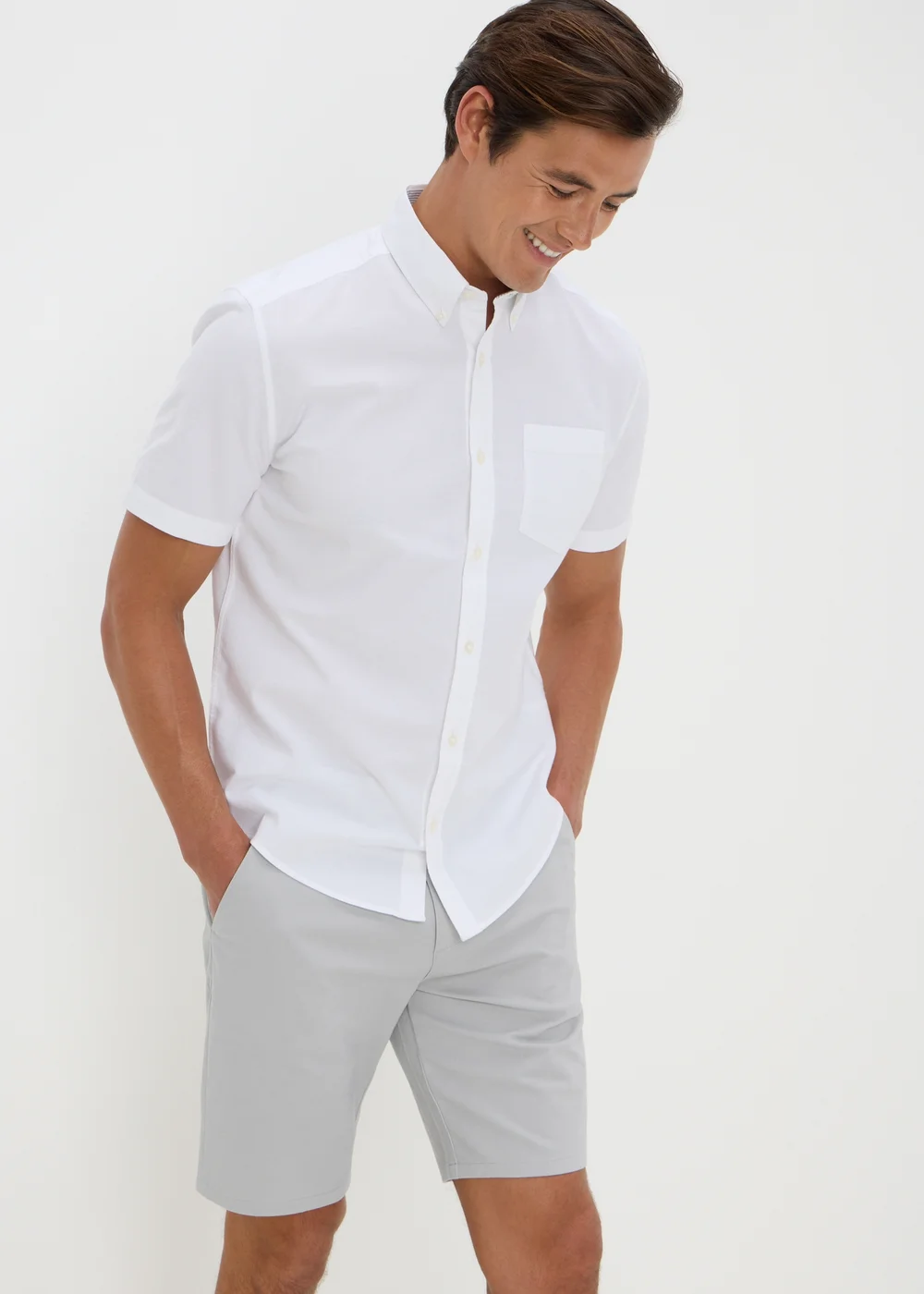 Ice Grey Straight Fit Chino Shorts - 30 Image 2