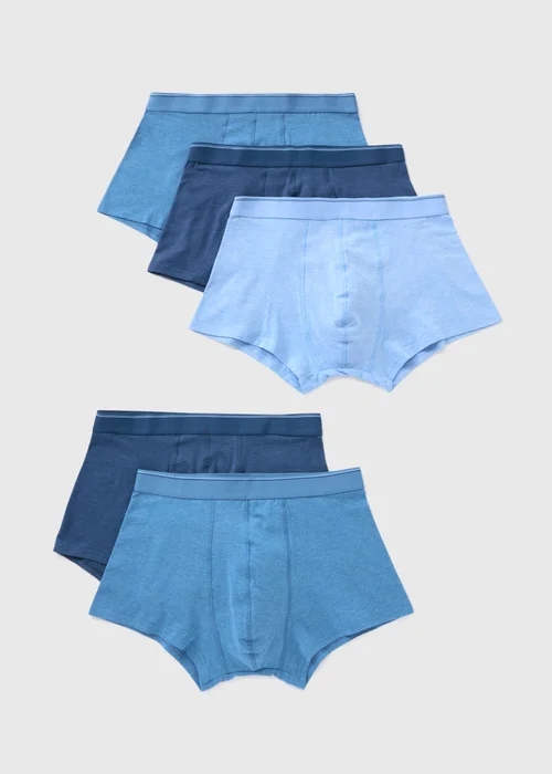 5 Pack Blue Hipster Boxers - XXXL Image 1