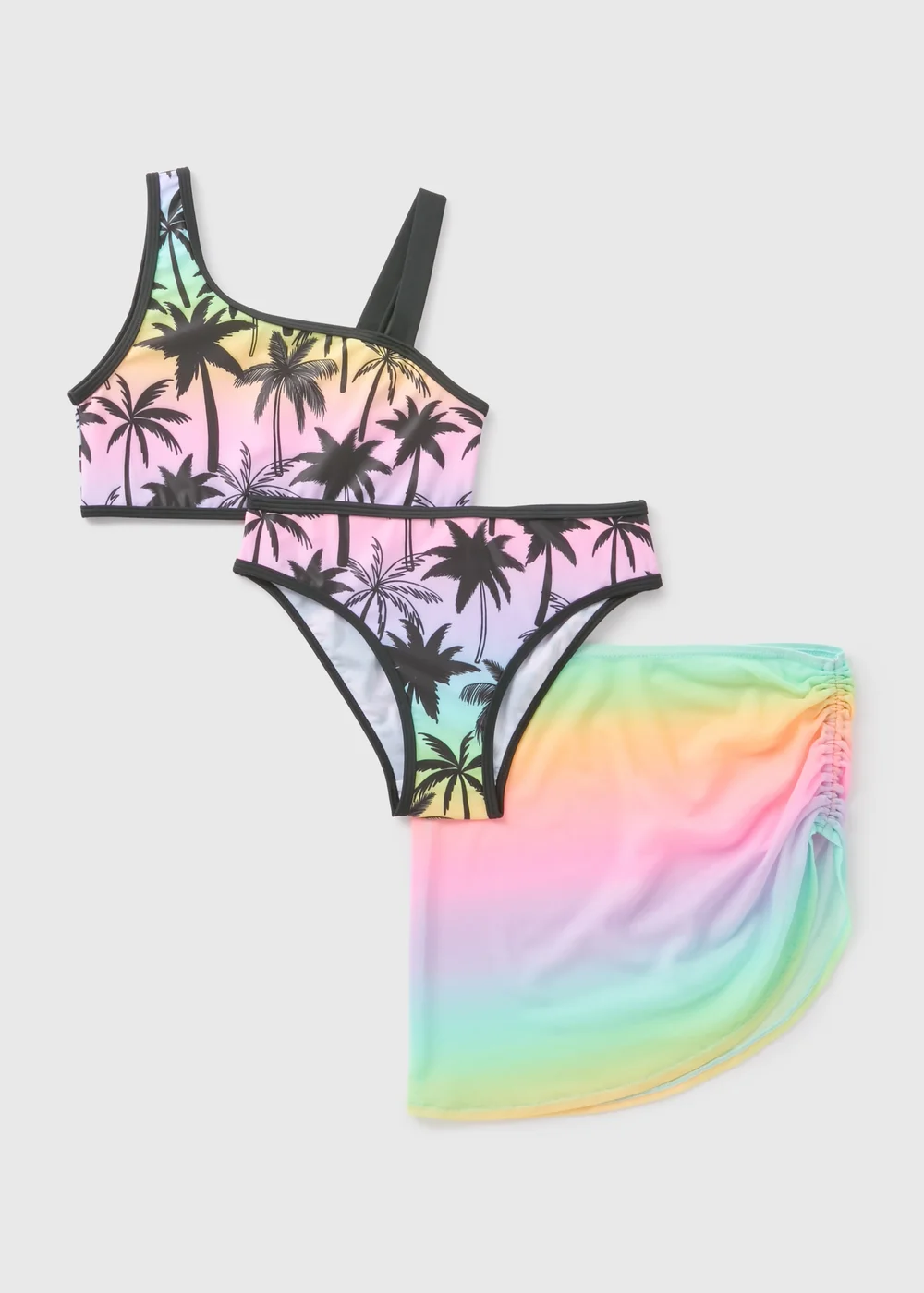 3 Piece Multicolour Palm Tree Swim Set (7-15yrs) - 6-7 Yrs Image 1