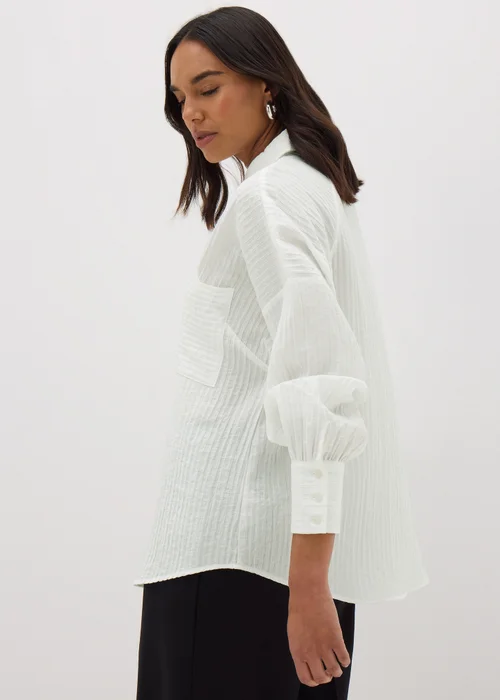 Et Vous White Textured Shirt - 8 Image 2