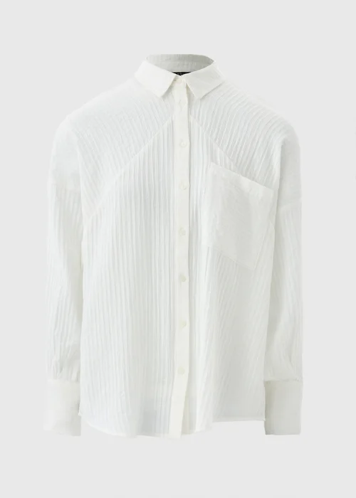 Et Vous White Textured Shirt - 8 Image 4