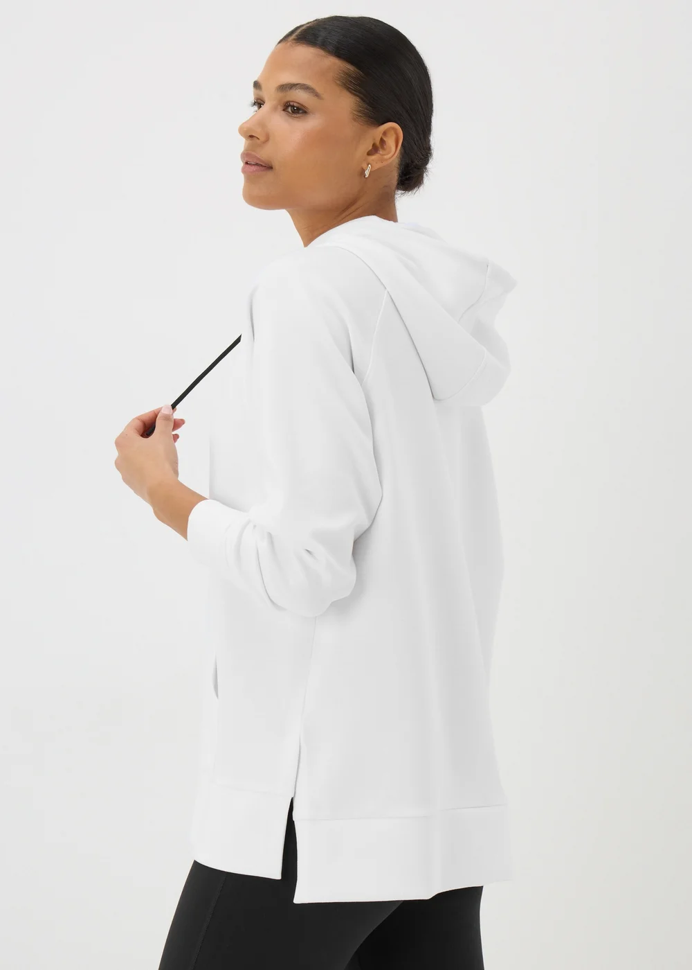 Souluxe White Longline Hoodie - S Image 2